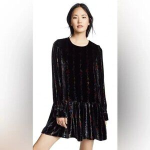 Milly Velvet Mini Dress with Colorful Details